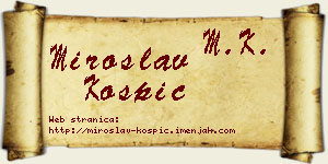 Miroslav Košpić vizit kartica